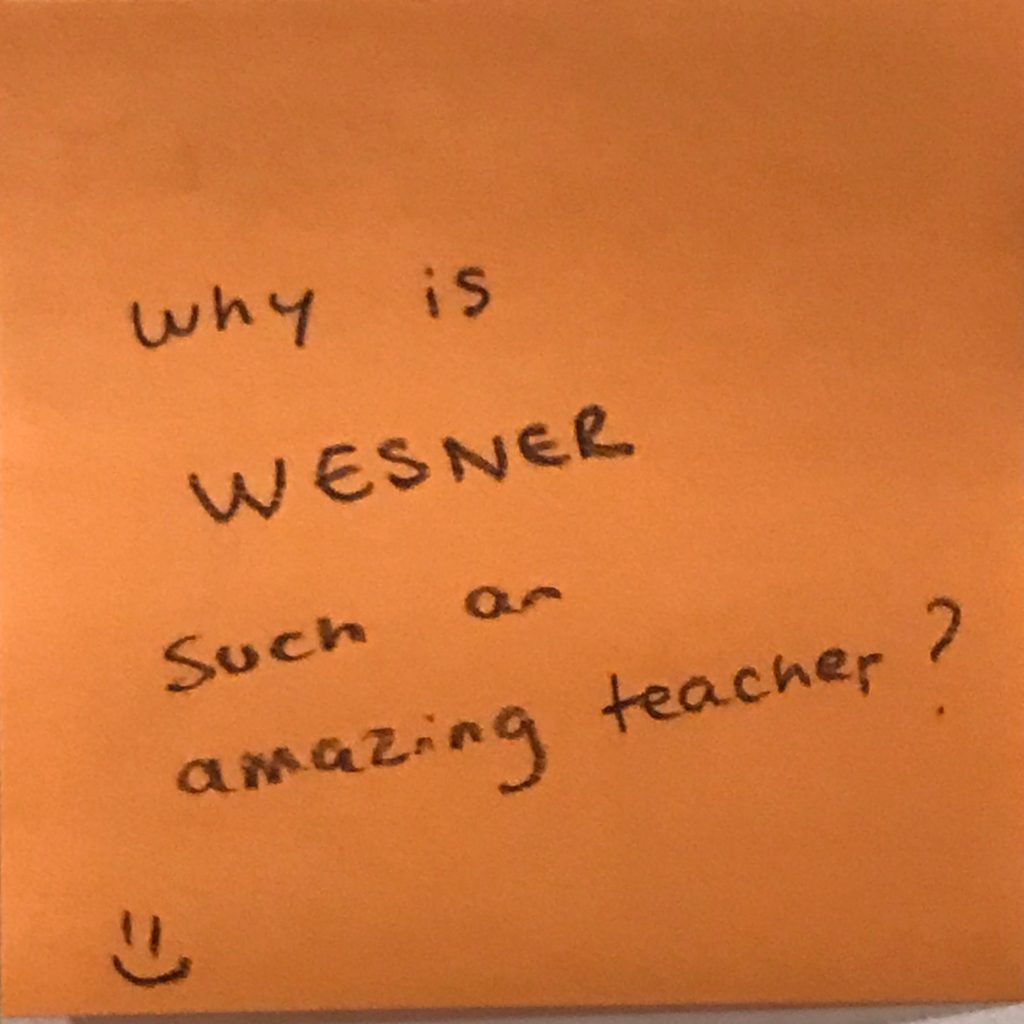 Why is Wesner such an amazing teacher? :)