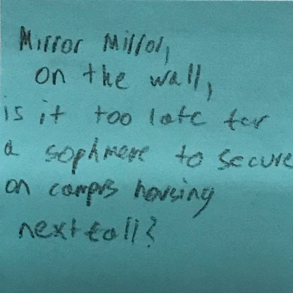 Mirror Mirror on the wall, is it too late for a sophmore to secure on campus housing next fall?