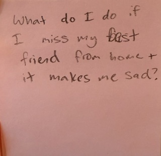 What do I do if I miss my best friend from home + it makes me sad?