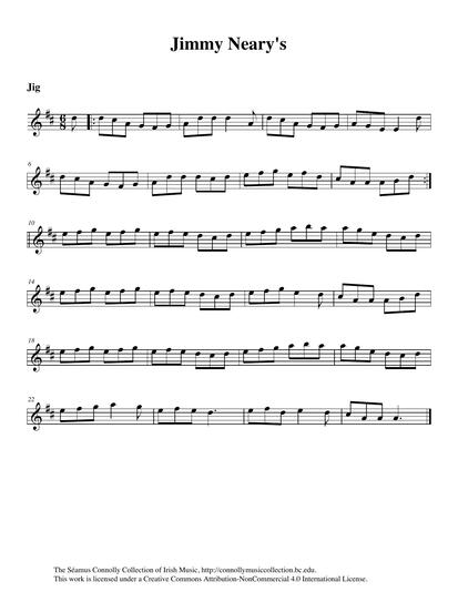 Jimmy Neary was a fiddle player from County Mayo who lived in Chicago. Johnny McGreevy, another fiddle player from Chicago and a hero of mine, gave me this tune in 1972 when I was on my first visit to that city, on the first ever Comhaltas Ceolt&oacute;ir&iacute; &Eacute;ireann concert tour of North America. The tune is played here by my friends Jimmy Noonan from Cleveland, Ohio, who now lives in Boston, and Dan Gurney from New York State, two musicians who do much for traditional Irish music through their teaching and performing. Jimmy is on the faculty of the Boston College Irish Studies Program where he teaches flute and whistle. Dan, who plays the accordion, graduated from Harvard University with a degree in music.