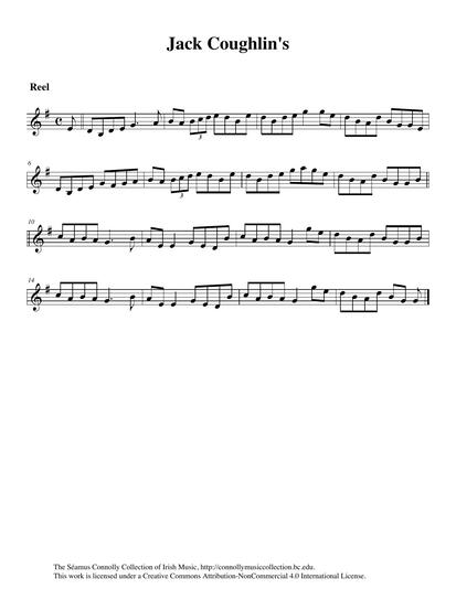 I met Jack Coughlin only once, sometime in the early '60s. Jack was a lovely flute player in the lyrical and flowing style associated with East County Galway. He was living in London when I was introduced to him by my lifelong friend, master musician Joe Burke. Joe also gave me this reel and told me that it was a favourite of Jack Coughlin's. My nephew Damien Connolly plays the tune on this track on his two row button accordion. It is interesting to note that he begins the tune on what might at first seem to the listener to be its second part, or as we say in Ireland 'the turn of the tune'. When one listens to the wonderful double CD recording of master musician Eddie Moloney, a neighbour of Jack Coughlin's, one hears Eddie play on flute this same reel with the parts reversed. One could ask the question then, which is the first part of the tune, and which is the second part? My answer would be that, delightfully, the parts work beautifully when played either way. <br /><br />Incidentally, Sean Moloney, in his notes on the CD recording of his father's music, tells us that Eddie learned many tunes, including the one featured here, from Tommy Whelan. A flute player, Tommy was a member of the Ballinakill Traditional Players and a composer of many fine tunes. In all probability then, these masters from the past, Jack Coughlin, Eddie Moloney, and Tommy Whelan, played this tune often. This amazing flute tradition from in and around Ballinakill, County Galway made its way across the Atlantic Ocean, brought to America by two other masters from East Galway, Mike Rafferty and Jack Coen. Both these gentlemen were awarded National Heritage Fellowships for their contributions to the living arts and culture of the United States. What an amazing life's journey in the name of music. Enjoy the tune and decide for yourself which part you would prefer to begin the tune on!