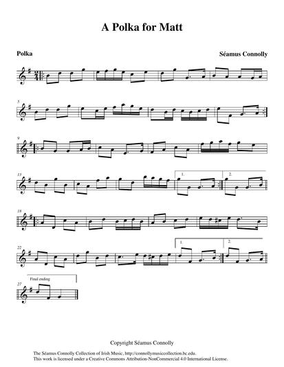 Matt Cranitch, the well-known fiddle player and scholar from County Cork, came to visit Sandy and me in Maine a few years ago. Matt loves to play polkas, so I composed this three-part tune for him. I play it here with my friends Kevin McElroy on bodhr&aacute;n, Barbara MacDonald Magone on the piano and, on the fiddle, Meghan Mette, who at the time of recording was a young and enthusiastic sixteen-year-old.