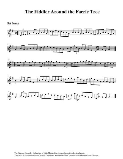 On the <a href="https://library.bc.edu/ds/connolly/document/582" target="_self">aforementioned occasion</a> some forty years ago, Kathleen Lawrie played 'The Fiddler Around the Faerie Tree' for me as a set dance. Kathleen had learned the tune from dancing master Brendan de Glin from Derry. A shorter version of this tune may be found in O'Neill's collection <em>The Dance Music of Ireland, 1001 Gems</em> as a hornpipe called 'The Mullingar Races'. I am delighted that Kathleen agreed to record it again for this collection.