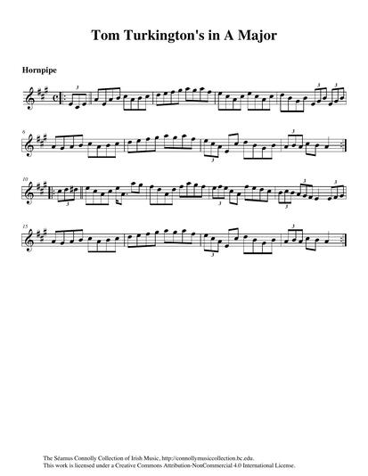 Here is another tune from the playing of Tom Turkington of County Tyrone. I searched for its name, and I asked a number of reliable sources for a title, but I have come up empty-handed. So, what better name than 'Tom Turkington's in A Major'? <a href="https://library.bc.edu/ds/connolly/document/581" target="_self">Tom's playing that night</a>, many years ago, has kept the tune alive, as does Kimberley Fraser's playing here, on fiddle and piano. Thanks, Tom and Kimberley.