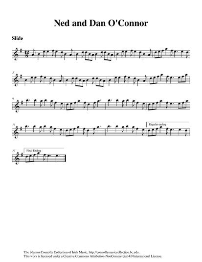 Another tune from the playing of M&aacute;ire O'Keeffe. Ned and Dan O'Connor, two musicians from the Scartaglen area of Sliabh Luachra, were often heard playing this slide.