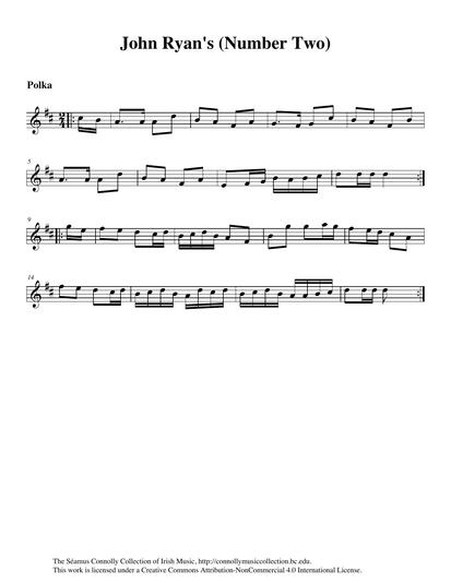 Concertina player John Ryan lived on Thomas Street in Dublin, just opposite the old Pipers' Club. One can only imagine the music echoing up and down the streets of that part of the city! Ciar&aacute;n Mac Math&uacute;na visited John Ryan's home and recorded this polka, one of many tunes that he brought with him from his native County Tipperary. It is played here on melodeon by my nephew Damien.