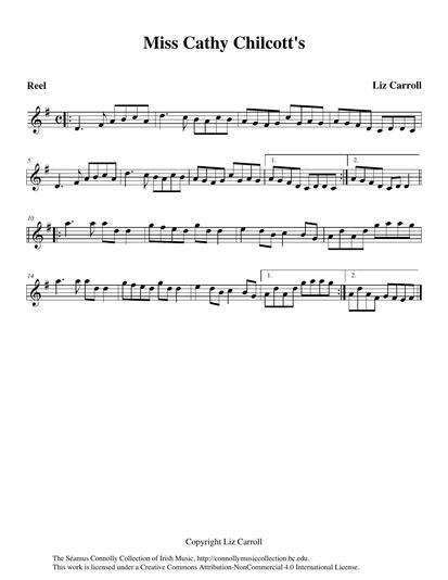 The amazing and distinctive fiddle music of Liz Carroll from Chicago is featured on this track. Here, she performs one of her own compositions in the creative playing style which is very much her hallmark. I am honoured that this great player so generously gave of herself and her composition for this collection. The tune named above was composed as a birthday present for Miss Chilcott. It also may be found in Liz's book,<em> Liz Carroll Collected: Original Irish Tunes</em>.