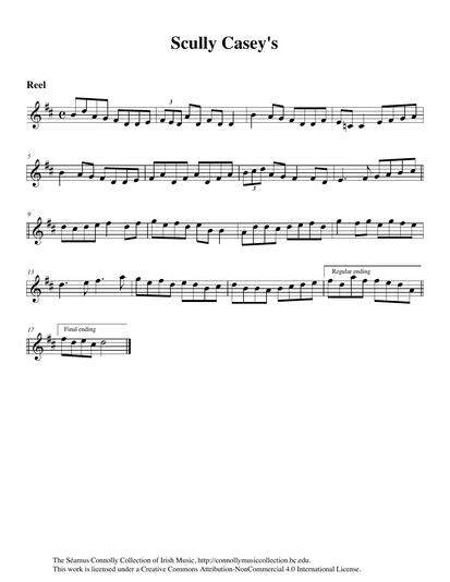 John 'Scully' Casey, father to the great County Clare fiddle player Bobby Casey, was a well-known and respected fiddle player in his day. Bobby, in his generosity, recorded this reel for me years ago. It is played on this recording by Gr&aacute;inne Murphy.