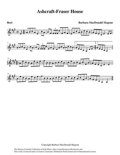 Barbara MacDonald Magone is the composer of this happy reel. She plays it for us in her own beautiful style. Barbara is admired by musicians for her solo piano playing and her sensitivity when performing with others. She composed 'Ashcraft-Fraser House' for Sally Ashcraft and Alasdair Fraser, the great ambassador of Scottish fiddle music, when they bought their first home in California.