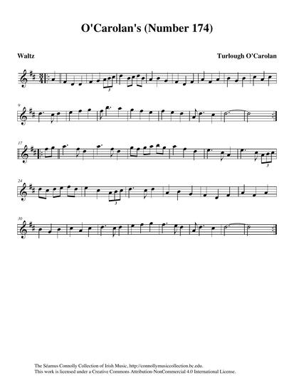 Turlough O'Carolan's eighteenth-century compositions have attracted the attention of musicians all over the world. His music occupies a unique and permanent place in the repertoire of Irish traditional music. I learned this tune from the guitar playing of my friend Anisa Angarola. We played it together on Anisa's CD <em>Birdwatcher Hill</em>, and that track appears here. The tune can be found as number 174 in Donal O'Sullivan's magisterial collection <em>Carolan: The Life, Times and Music of an Irish Harper, Volume 1</em>.