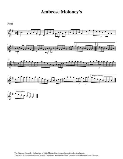 Joe Burke, my lifelong friend, was leader of The Leitrim C&eacute;il&iacute; Band, named not for the county of Leitrim, but for a townland in east County Galway. I was honoured to have been a member of that musical group when we won the Senior C&eacute;il&iacute; Band competition in 1962. Ambrose Moloney was one of the flute players in the band and during a tour of England he gave me this tune. I had the honour of recording this reel in the early 1970s with the legendary Tipperary accordionist Paddy O'Brien, with Charlie Lennon at the piano.