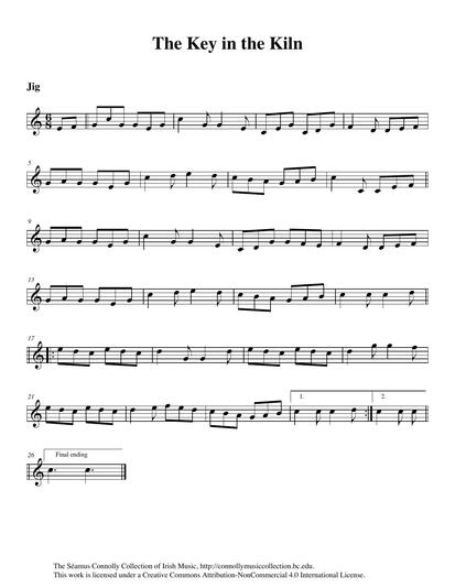 Monsignor Charles Coen recorded the jig on this track. In his own words, Father Charlie tells us what he knows about the tune: <br /><br />'This tune "The Key in the Cill" or "The Key in the Kiln" was popular in Woodford when I was growing up. It was a great favourite of Bill Logue's. Bill took a strong sweet tone from a flute and had amazing breath control. As with many Irish tunes, the title doesn't have to make sense. "Cill" being the Irish for "church", the title could mean "The Key in the Church", or "church key", or the latter sometimes a humorous name for a corkscrew, or "Kiln" being a place for burning lime, it may have some strange connection with that. The tune is important for me because I made my debut along with Bill's son Josie at a church concert playing it on two fifes. I was ten and Josie was eight and it was the only tune we both knew. My mother had some words to that melody as follows: <br /><br />"The girls are on the lookout young men, <br />The flowers are blooming, <br />It is Spring and June will surely a wedding bring. <br />The girls are on the lookout young men."' <br /><br />Sl&aacute;n, Charlie.