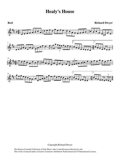 This fine tune comes to us through the courtesy of Richard Dwyer, multi-instrumentalist, singer, and composer from west County Cork, now living in Ennis, County Clare. Richard graciously allowed me to use this excerpt from his solo accordion and fiddle CD <em>In a Creative Mood</em>, a recording which is a must for admirers of his music and compositions. The title of the tune refers to the home of Richie's sister Margaret in West Cork, where he stayed while making the recording. Richard is accompanied by Miche&aacute;l O'Rourke on piano, who is heard elsewhere in this collection (<a href="https://library.bc.edu/ds/connolly/document/477" target="_self">'The Galway Jig'</a> and <a href="https://library.bc.edu/ds/connolly/document/498" target="_self">'The Plains of Mayo'</a>) on the fiddle.