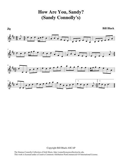It meant much to my wife Sandy and me when Bill Black, our friend from Cape Cod, sent us a tune that he composed in her honour entitled 'How Are You, Sandy?' Bill later sent the tune under the new title 'Sandy Connolly's' when she left us to go to her eternal reward. Thank you, sir, for caring so much. Sandy was very moved by your thoughtfulness. My friend Kevin McElroy joins me on this track.