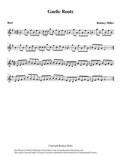 The New England fiddle player Rodney Miller composed 'Gaelic Roots' at Boston College during one of the University's weeks of Irish music, song, and dance, when he was a special guest and visiting professor. Rodney honours us on this track with his beautiful music and sweet tone. He performed this tune on one of his own handmade instruments.
