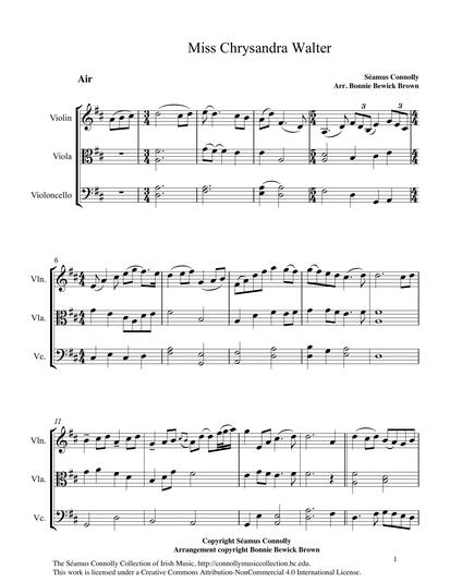 Writing the stories of these tunes brings back many memories. When Sandy, my late wife, was diagnosed with kidney cancer, my life was turned upside down. We were so happy together and loved doing and planning different things: places to see, friends to visit, recordings to make. To help and encourage young and talented people, and to travel, were part of our dreams. After I left Chrysandra at the hospital, late at night whilst driving home I thought of how good she was to me and how she wanted to make my life comfortable and easy. She always said, 'When you are with me, Baby, all you have to do is breathe'. She gave her whole life to me and, until the day she left us, was dedicated to me and to her beloved National Park Service of the United States of America. <br /><br />Anyway, as I drove home that night, many tears flowed like a river and the pain hurt, but the beginning notes of this tune came to me. As I sat in her hospital room for the next few days I worked on the air, writing it on the corners of the local paper 'The Boston Globe'. The end result is what you have on this track. It is played by my friend Bonnie Bewick Brown, a member of the Boston Symphony Orchestra. Bonnie also arranged 'Miss Chrysandra Walter' for cello and viola and invited her friends to perform it, and they did so beautifully. I am forever grateful to Bonnie for this wonderful arrangement and for all the help she gave to me on this project. I know Sandy would be very proud of this tune and how it was played. My dear wife and friend Chrysandra will be forever remembered by me, and through this tune her memory will live on!