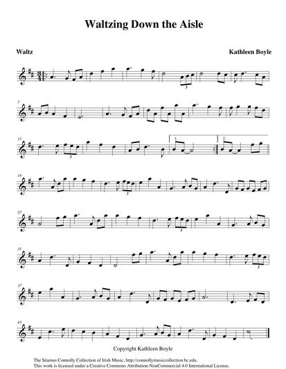 Another tune from the pen of Kathleen Boyle from Glasgow in Scotland. She wrote this waltz for her sister's wedding, for her to walk down the aisle to. Here we hear 'K.T.' beautifully playing her own composition on piano and piano accordion.