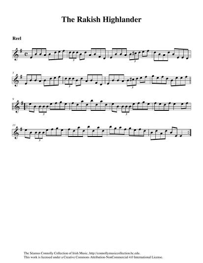 Larry Redican, the great New York fiddle player and composer, once told me he loved going through old books and manuscripts 'looking for strange tunes'. The reel on this track is certainly a version of the tune found in <em>Ryan's Mammoth Collection</em>, known as 'The Rakish Highlander'. Here Larry gives us his interpretation.