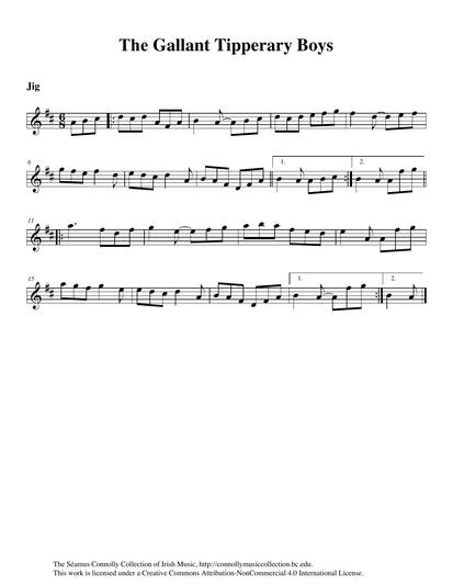 This tune may be found in the <em>O'Neill's Music of Ireland</em> collection under the title 'Gallant Tipperary'. It also appears in <em>The Roche Collection of Traditional Irish Music</em> in the 'Airs' section of that book. The tune, played here by Laurel Martin, was popular in Boston in the 1930s and 1940s.