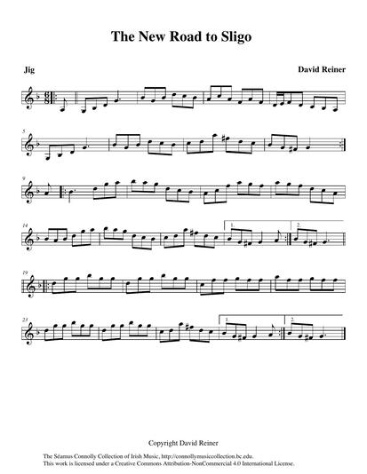 David Reiner composed 'The New Road to Sligo'. It is played for us by Liz Carroll. David told me that he composed this tune 'to tell the story of a musical road trip, from the bold beginning in G minor, to the detour into B flat, to the simpler and lyrical third part.'