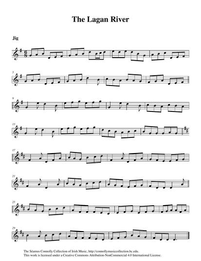David Curry's broadcasts from the BBC studios in Belfast were eagerly awaited in my home. He broadcast many fine tunes, including this one, which Nicole Rabata and I arranged for flute and fiddle. Not having the tune's original title, I have named it for the river that flows through Mr. Curry's hometown of Belfast.