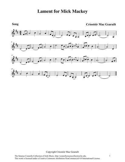 Poet Cr&iacute;ost&oacute;ir Mac Gearailt penned the words of this song in tribute to one of Ireland's greatest sportsmen, the mighty Mick Mackey from Ahane, County Limerick. Mick Mackey played hurling for his native county in the 1930s and '40s, and the county depended on him to bring home the McCarthy Cup, the prize for winning an All-Ireland championship. Like many before me, I had the honour of shaking Mr. Mackey's hand. My father had introduced me to him when they worked together for the ESB, the Electricity Supply Board of Ireland. <br /><br />In addition to Mick Mackey, the Limerick teams back in the 1930s and '40s that won All-Ireland championships had among them on the field men like Paddy Clohessy and the star goalkeeper Paddy Scanlon, who, as the song says, was 'defiant in the goal'. I got to know this great County Limerick goalkeeper and had the special honour of sitting beside him on a number of occasions when both of us travelled on the Killaloe-to-Limerick bus that wound its way through Castleconnell, where Mr. Scanlon would board. We talked at length about hurling and about other greats such as the mighty Christy Ring from Cloyne in County Cork. I have always had a fascination with the game's goalkeepers and, with my encouragement, Paddy would discuss the great ones. Doctor Tommy Daly from County Clare was many times mentioned in our discussion, as was the legendary Tony Reddin, who played in goal for counties Galway and Tipperary. I mentioned to Paddy Scanlon that I knew Tony Reddin: Tony lived in Banagher, County Offaly, and he often visited my sister's home, where I had the honour of chatting with him. Paddy Scanlon's praise for Tony Reddin was like that of many others, regarding him as one of the greatest goalkeepers of all time. <br /><br />Today, May 24, 2015, it is by some strange coincidence that I write these few lines whilst listening via Internet radio to counties Limerick and Clare battling it out in Semple Stadium, Thurles, County Tipperary, in the first round of the Munster Hurling Championship. This stadium has over the years established itself as the leading venue for Munster hurling finals and a field where other Limerick teams of the past paraded with pride before capacity crowds. And so, you stalwart heroes of the 1930s and '40s, Mick Mackey, Paddy Scanlon, and Paddy Clohessy, I somehow know that your hearts would be filled with pride were you to watch the Limerick team of today running up and down the pitch in Thurles, as they hopefully make their way to Croke Park, the stadium in Dublin where the All-Ireland hurling finals are played each September, to reclaim the McCarthy Cup. <br /><br />Ann Mulqueen sings with pride Cr&iacute;ost&oacute;ir Mac Gearailt's song about Ann's neighbour, the great Mick Mackey, and the giants of hurling of days now long gone. A lot of ramblings, one might say, but memories worth remembering! The ramblings themselves are part of an Irish tradition whenever our national game of hurling is discussed. And always looking for a win, the hurler on the ditch could be heard desperately shouting, 'Come on, let the game begin! Never mind the ball, play the man!' <br /><br />Thank you, Cr&iacute;ost&oacute;ir, for your lovely song and for permission to use it here. Thank you Ann, and thank you Miche&aacute;l &Oacute; Conghaile and Cl&oacute; Iar-Chonnachta for permission to use this recording, along with the two other songs that Ann beautifully sang for us in this collection. All of the songs were taken from her CD <em>Mo Ghr&aacute;sa Thall na D&eacute;ise</em>. <br /><br />P.S. I, too, played in Croke Park, but not with a hurley!