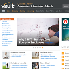 Screencapture of the Vault website