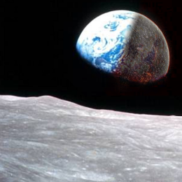 A view of the Earth from the moon