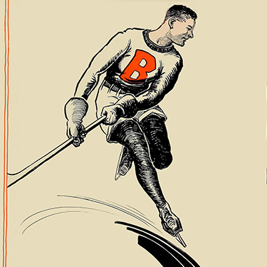 An illustration of a BC hockey player