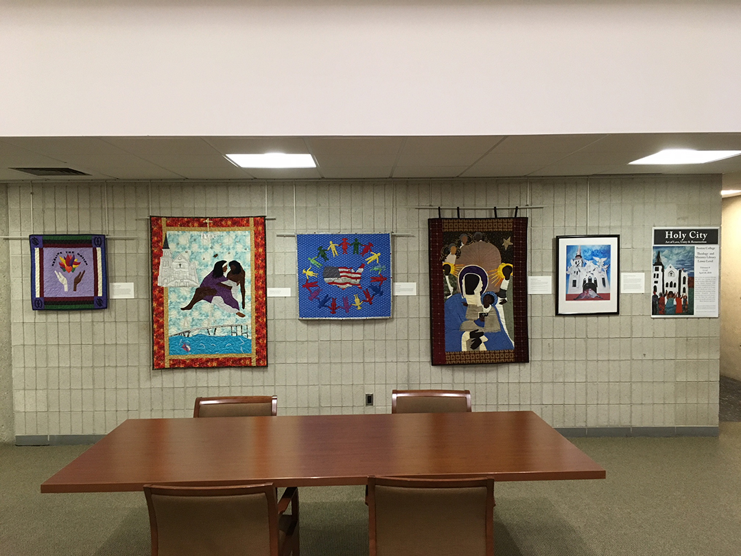 Photo of the material on display at the Theology & Ministry Library