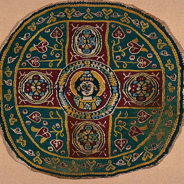 Textile roundel with nimbed bust 