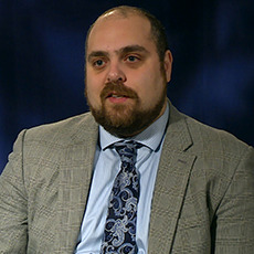 A photo of Professor Sienkiewicz during his interview