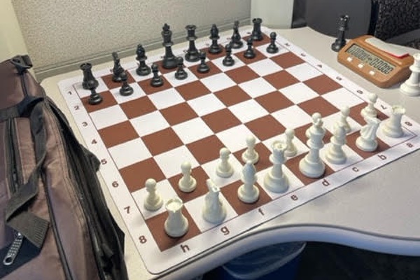 chess set in O'Neill library