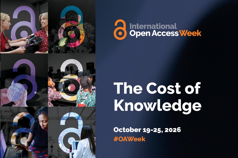 poster for International Open Access Week 2026 with the #OAWeek hashtag and the dates October 19-25, 2026