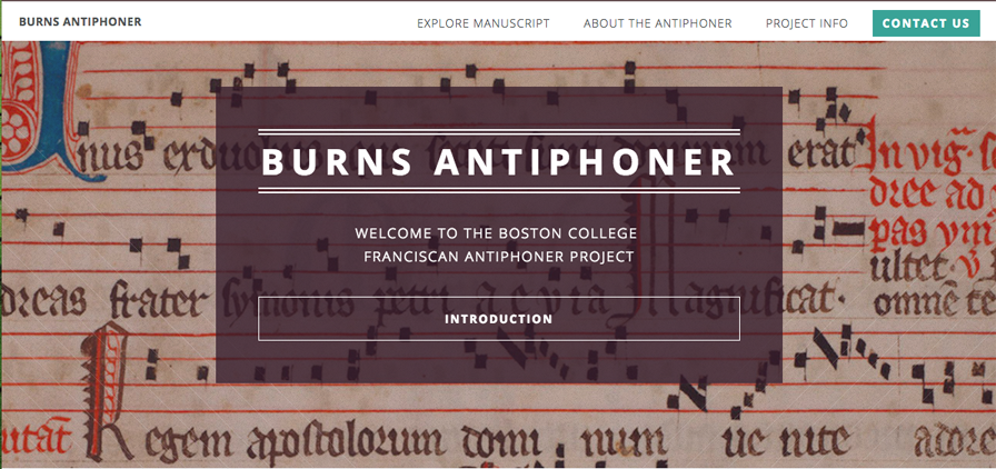 Screenshot of the Antiphoner website