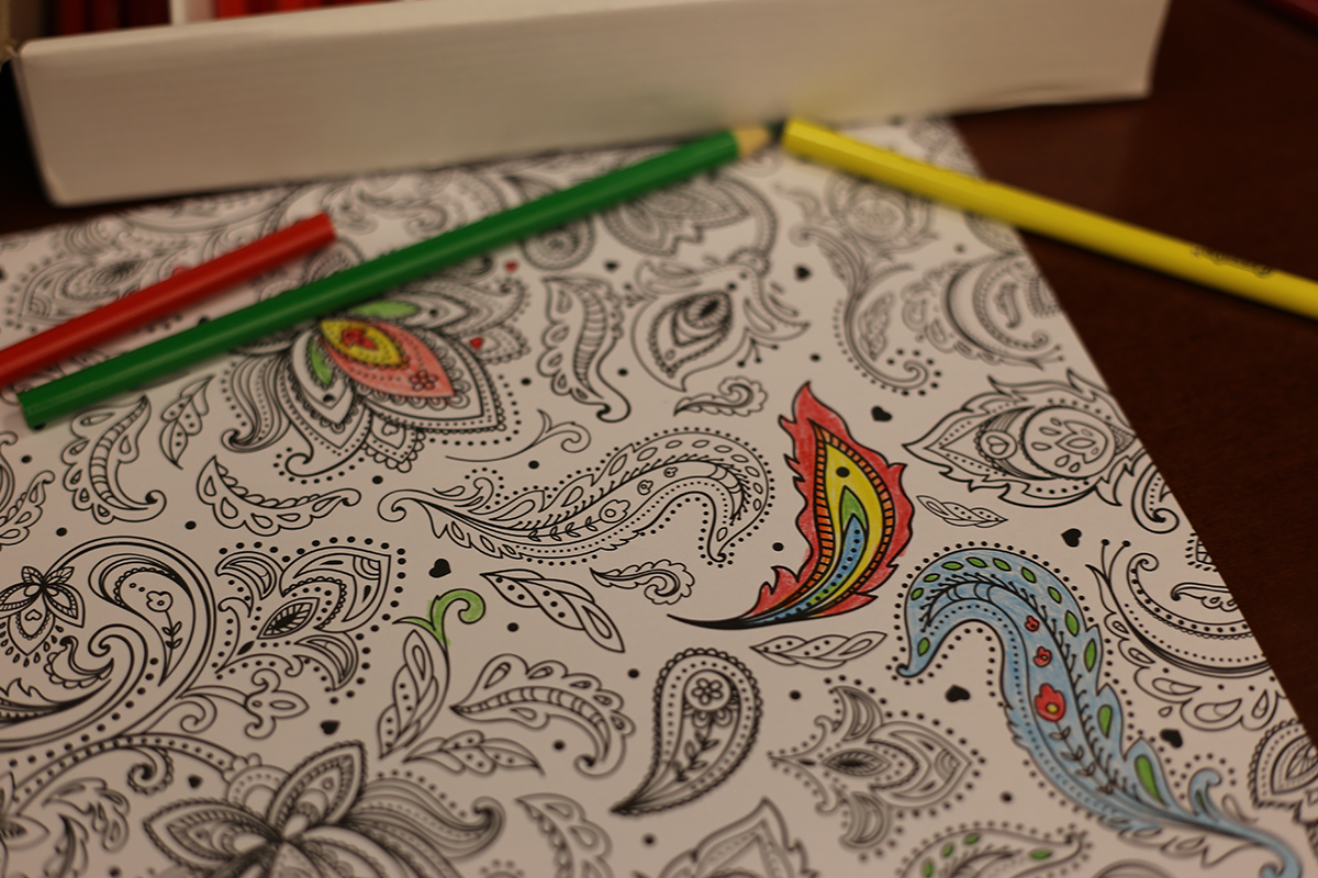 A coloring book in progress.