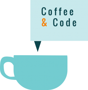 Coffee and code, an icon of a coffee cup