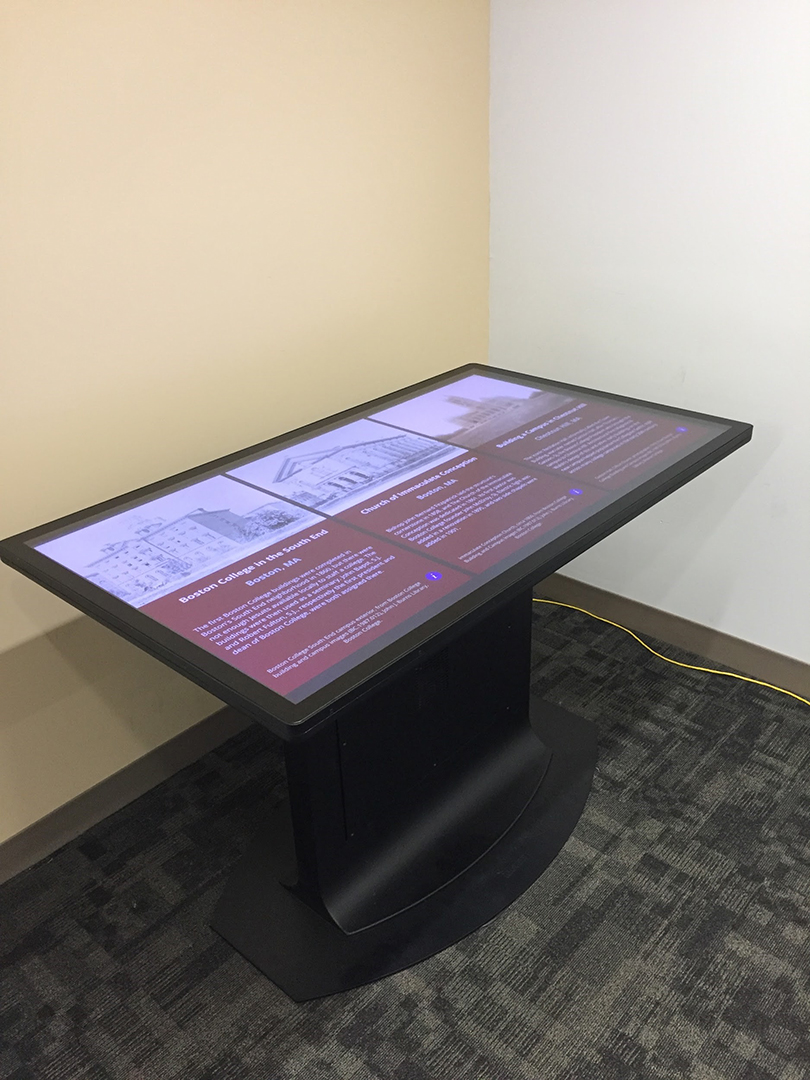 Interactive multitouch table in the Digital Studio.
