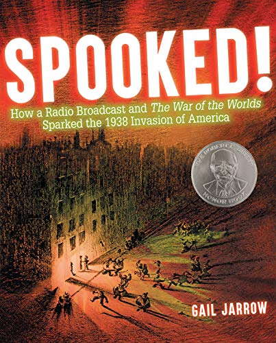 Dramatic red and green book cover image of Spooked! by Gail Jarrow