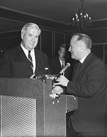 O'Neill receiving William V. McKenna Medal