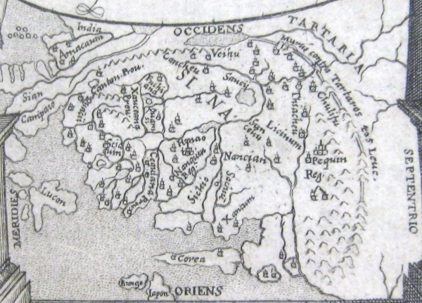Frontispiece map detail from De Christiana expeditione apud Sinas, 1615.