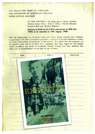 Book cover reading Executed Tom Williams and the IRA