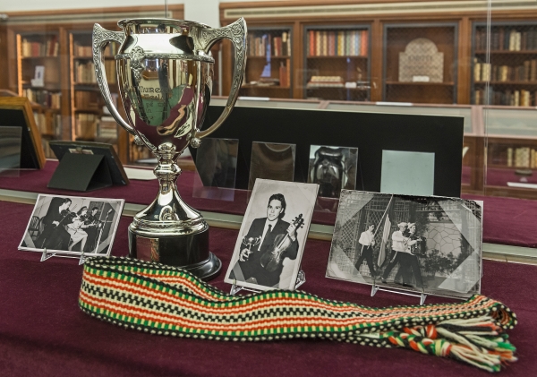 Photograph of Séamus Connolly's awards