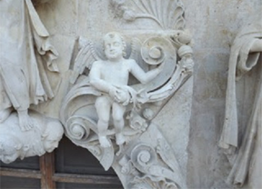 A stone cherub